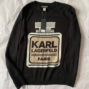 Karl Lagerfeld Black Sweater Medium NWT